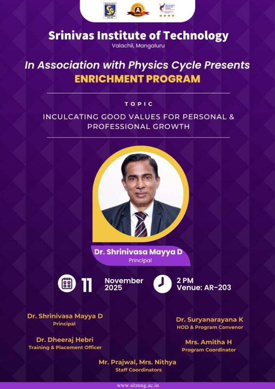 INCULCATING GOOD VALUES FOR PERSONAL AND PROFESSIONAL GROWTH