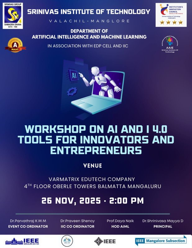 Workshop on AI and Industry 4.0 Tools for Innovators and Entrepreneurs