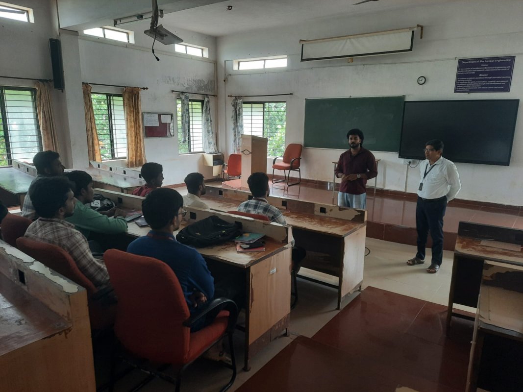 Alumni Interaction by Mr. Akshay Krishnan with Mechanical Engineering Students Held at Srinivas Institute of Technology